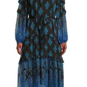 KOBI HALPERIN Connor Tiered Belted Midi-Dress